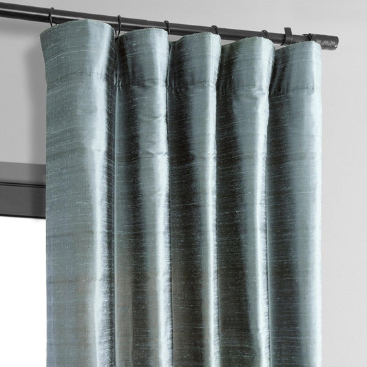Textured Silk Room Darkening Curtain