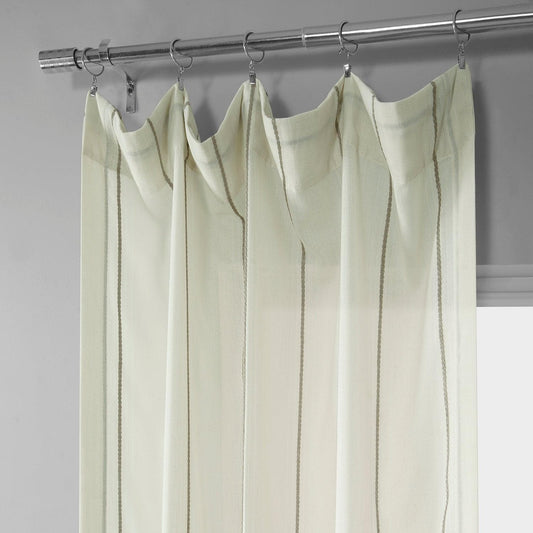 Gold Striped Linen Sheer Curtain