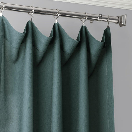 Aqua Abstract Ombre Faux Linen Curtain