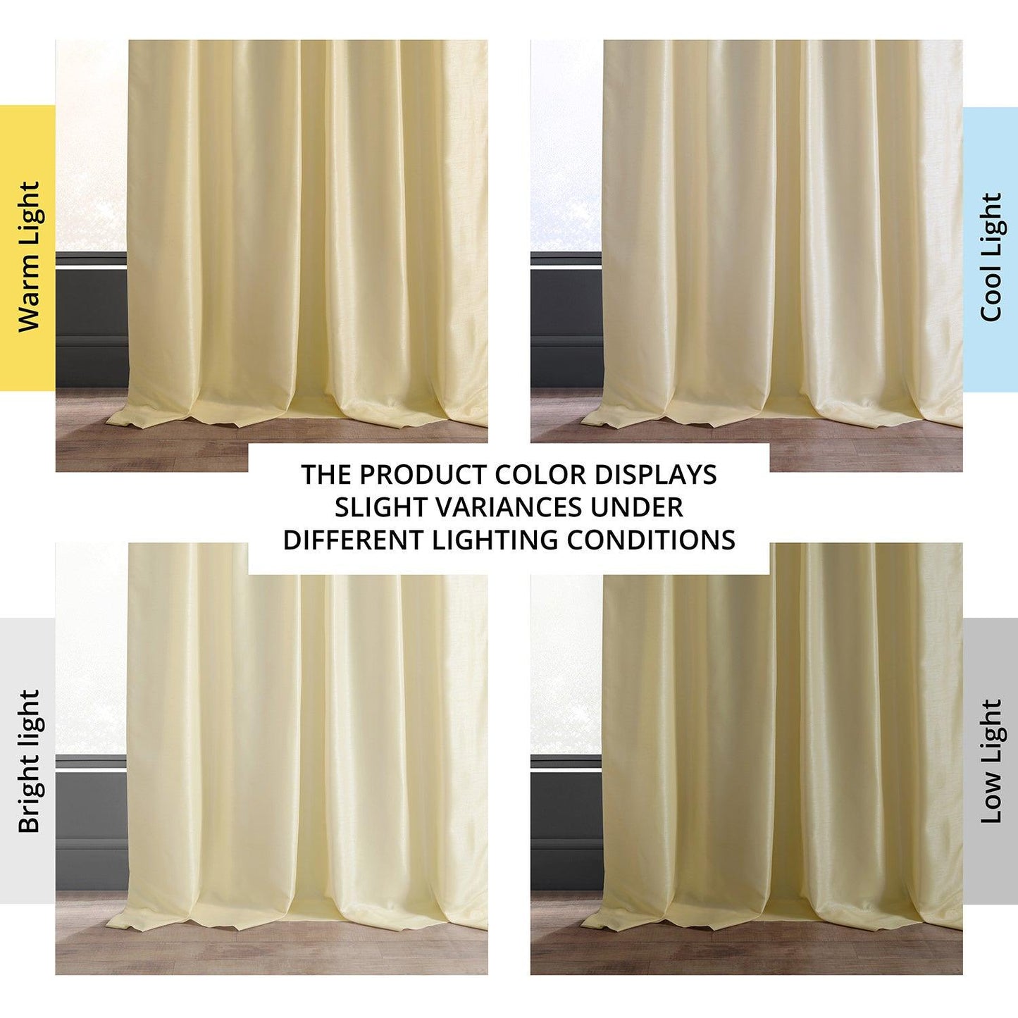 Crescent Moon Vintage Textured Faux Dupioni Silk Curtain