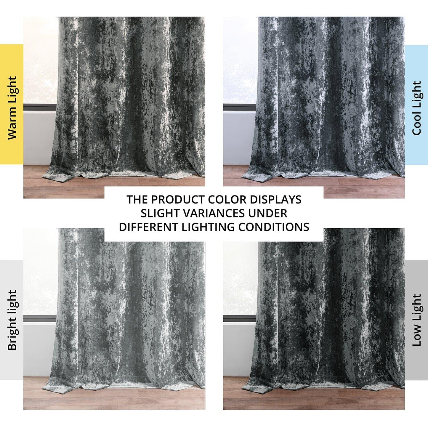 Stone Grey Grommet Lush Crush Velvet Room Darkening Curtain