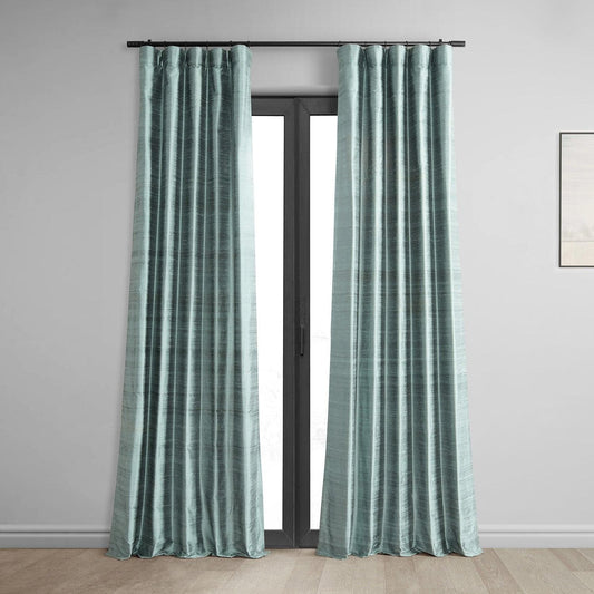 Textured Silk Room Darkening Curtain