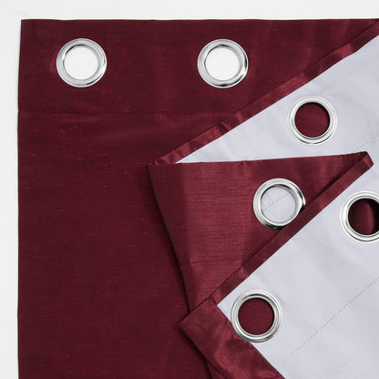 Ruby Grommet Vintage Textured Faux Dupioni Silk Blackout Curtain