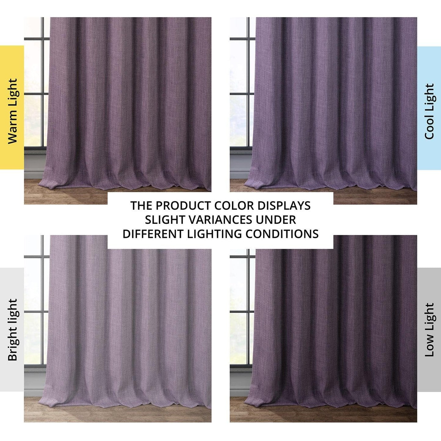 Iris Textured Faux Linen Room Darkening Curtain