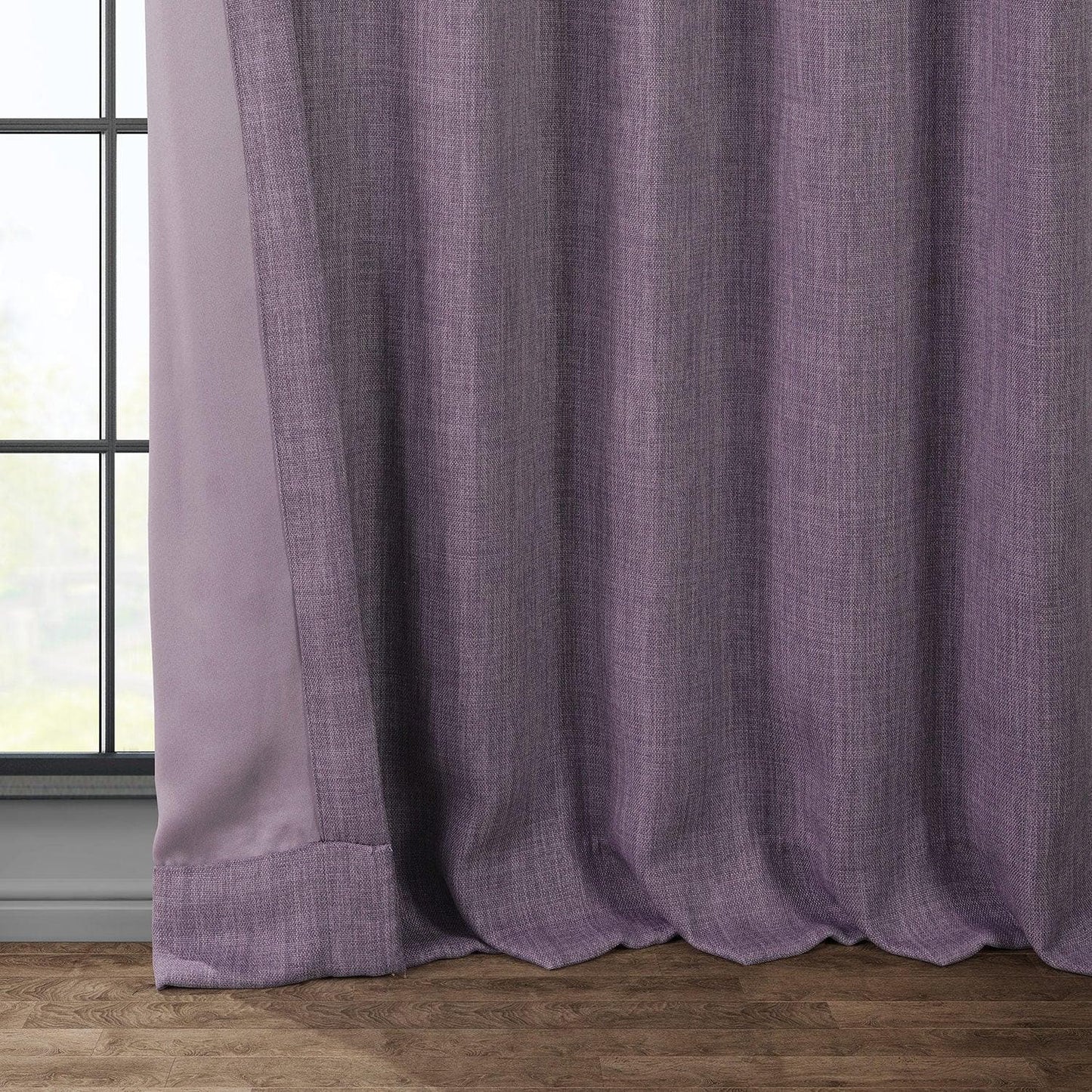 Iris Textured Faux Linen Room Darkening Curtain