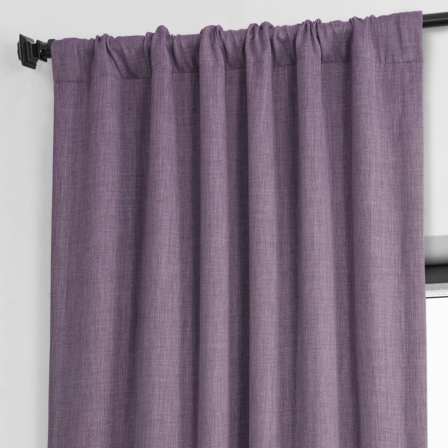 Iris Textured Faux Linen Room Darkening Curtain
