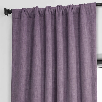 Iris Textured Faux Linen Room Darkening Curtain