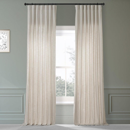 Fable Beige Dune Textured Cotton Curtain Pair (2 Panels)