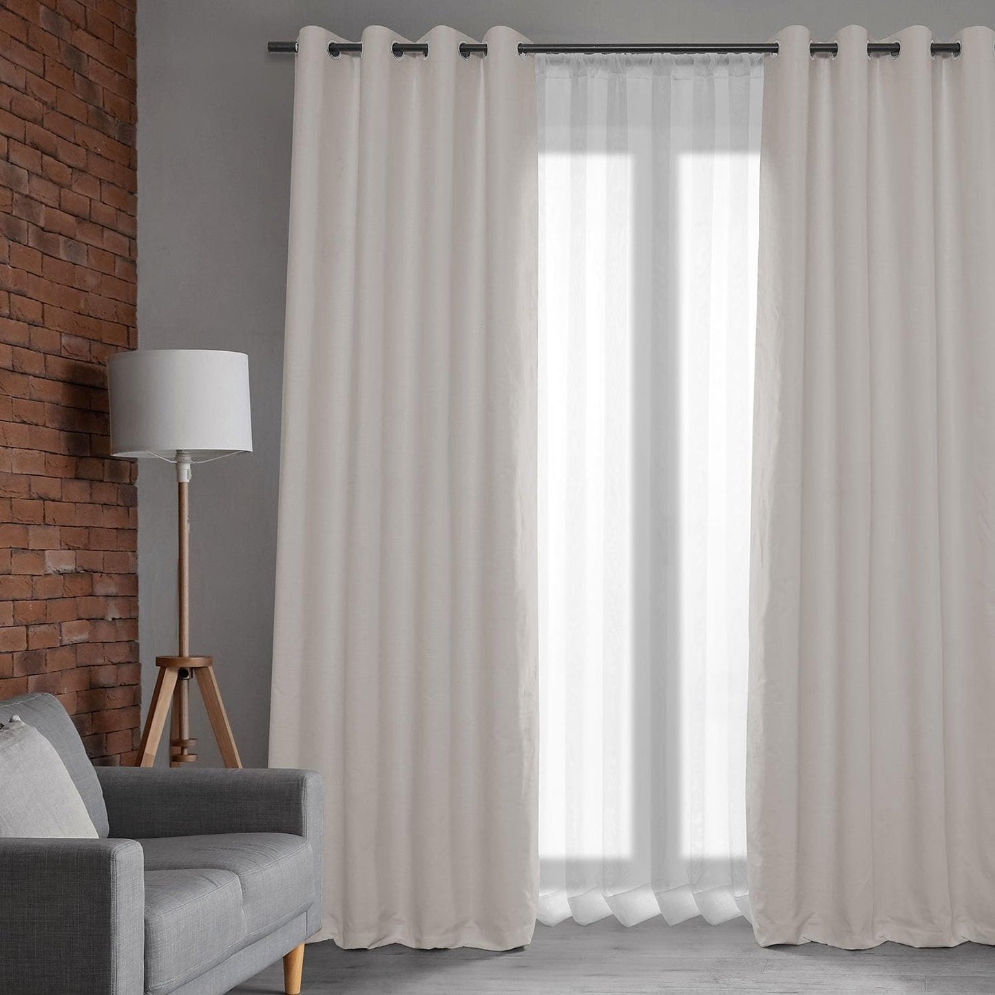 Grommet  Textured Cotton Hotel Blackout Curtain