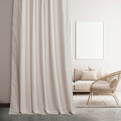 Fable Beige Dune Textured Cotton Hotel Blackout Curtain
