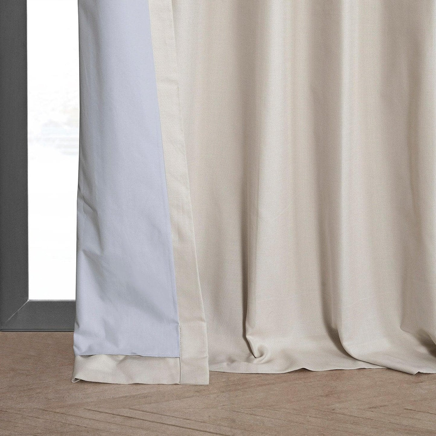 Fable Beige Dune Textured Cotton Hotel Blackout Curtain