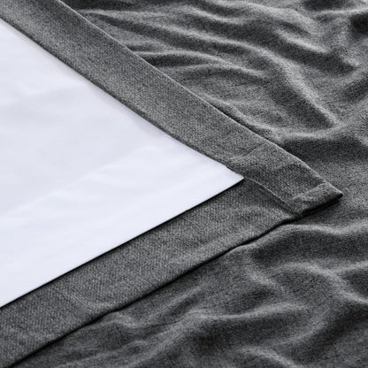 Modern Grey Heathered Woolen Weave Room Darkening Curtain