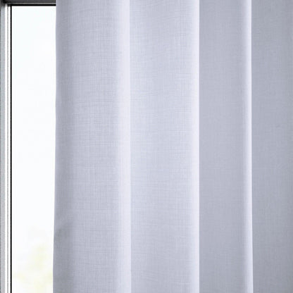 Dove White Grommet Italian Faux Linen Room Darkening Curtain