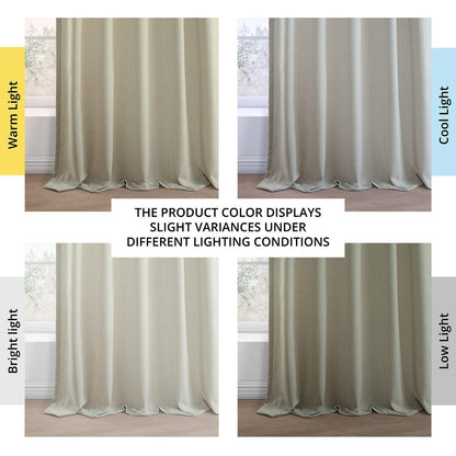 Greige Simply Faux Linen Curtain Pair (2 Panels)