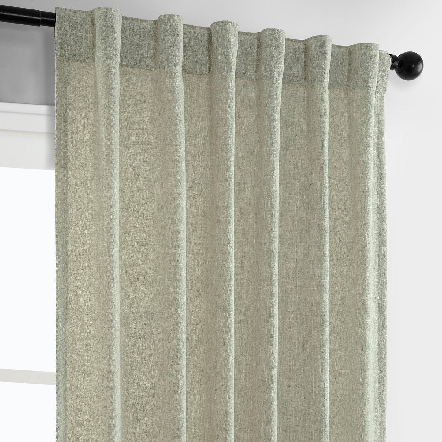 Greige Simply Faux Linen Curtain Pair (2 Panels)