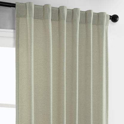 Greige Simply Faux Linen Curtain Pair (2 Panels)