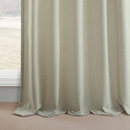 Greige Simply Faux Linen Curtain Pair (2 Panels)