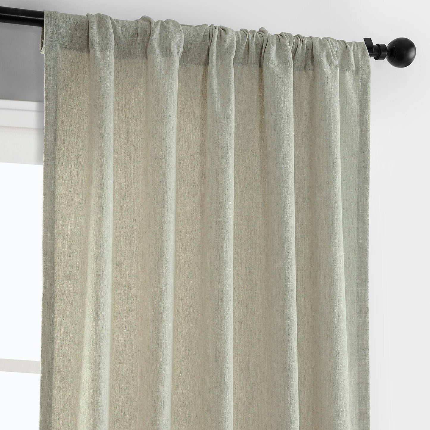 Greige Simply Faux Linen Curtain Pair (2 Panels)