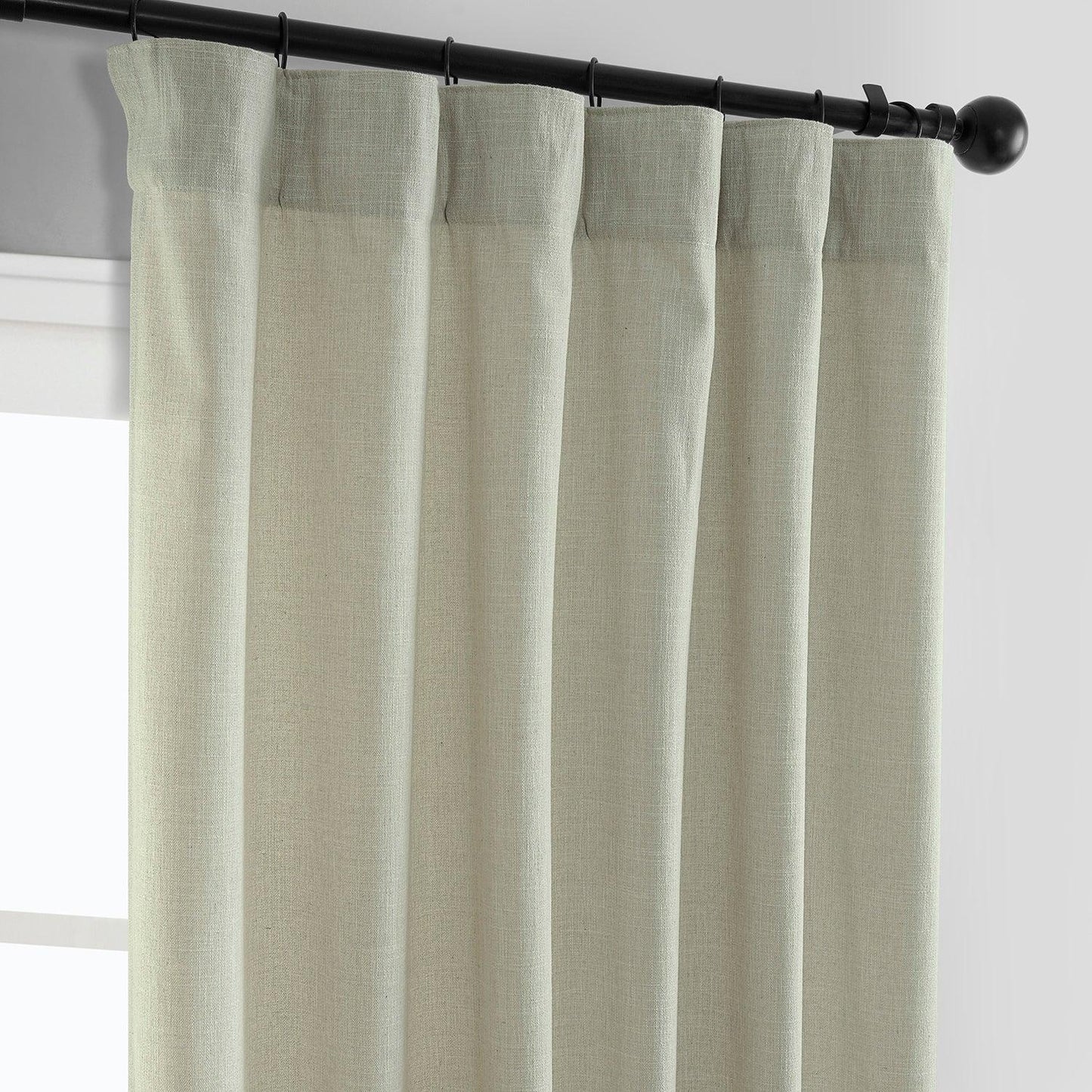 Greige Simply Faux Linen Curtain Pair (2 Panels)