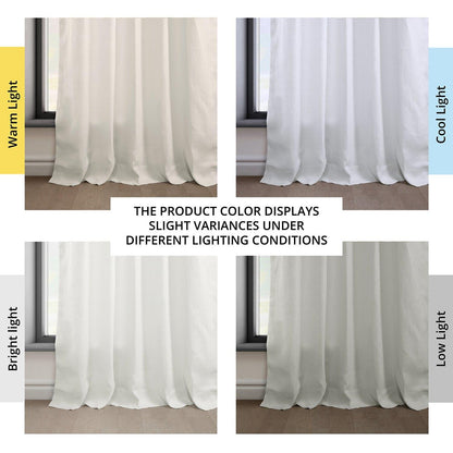 Warm White Euro Linen Room Darkening Curtain