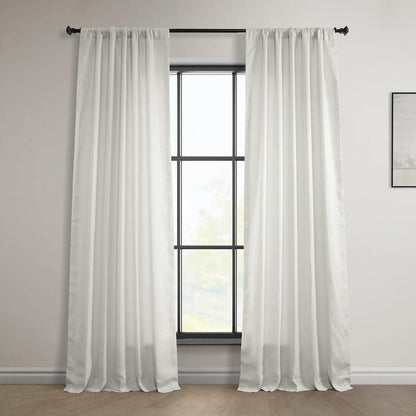 Warm White Euro Linen Room Darkening Curtain
