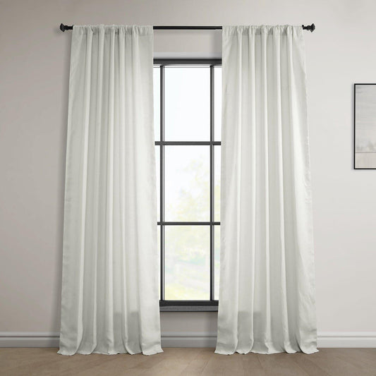 Warm White Euro Linen Room Darkening Curtain