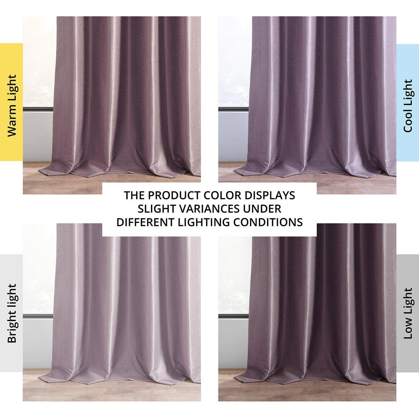 Smokey Plum Grommet Vintage Textured Faux Dupioni Silk Blackout Curtain