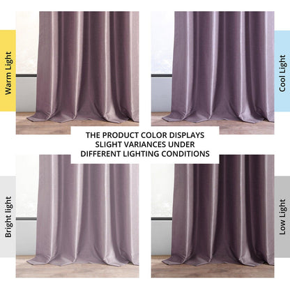 Smokey Plum Grommet Vintage Textured Faux Dupioni Silk Blackout Curtain