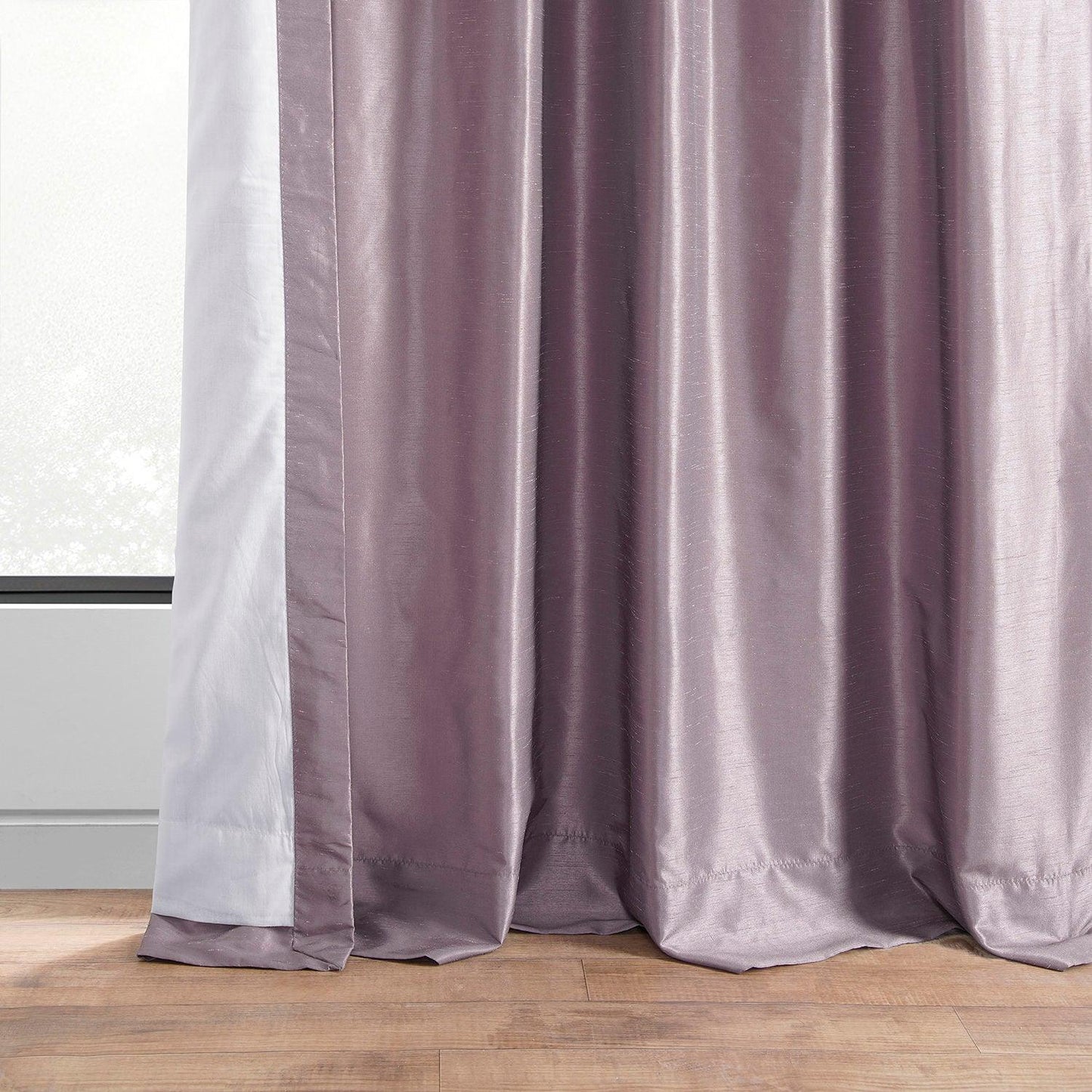 Smokey Plum Grommet Vintage Textured Faux Dupioni Silk Blackout Curtain