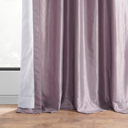 Smokey Plum Grommet Vintage Textured Faux Dupioni Silk Blackout Curtain