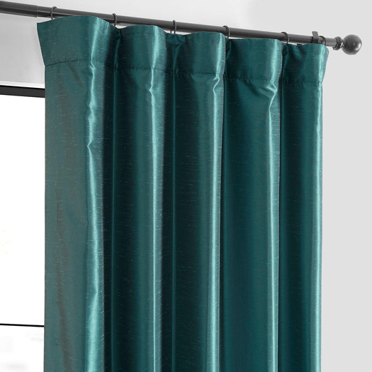 Vintage Textured Faux  Silk Blackout Curtain