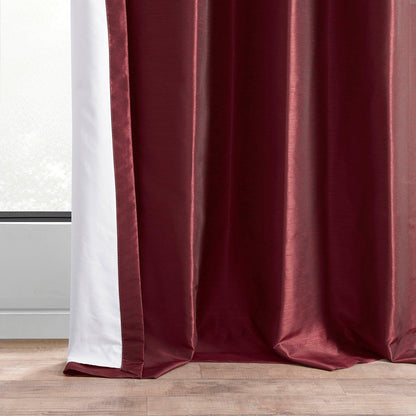 Ruby Vintage Textured Faux  Silk Blackout Curtain