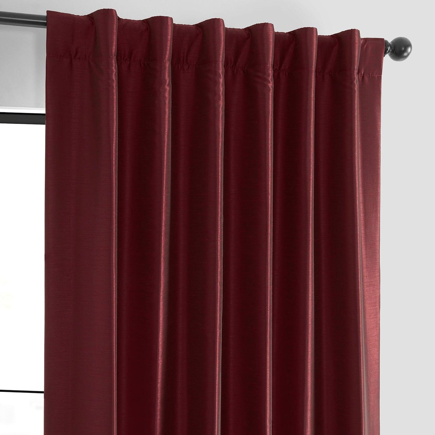Ruby Vintage Textured Faux  Silk Blackout Curtain