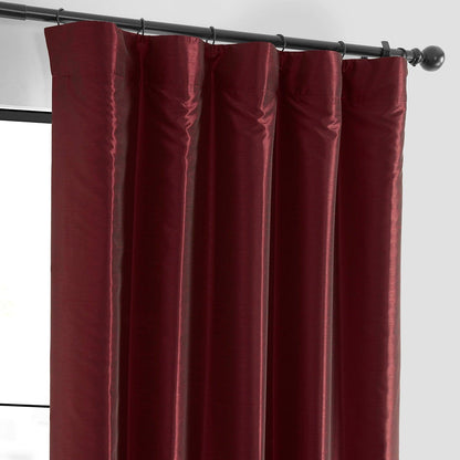 Ruby Vintage Textured Faux  Silk Blackout Curtain