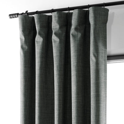 Dark Grey Performance Linen Hotel Blackout Curtain