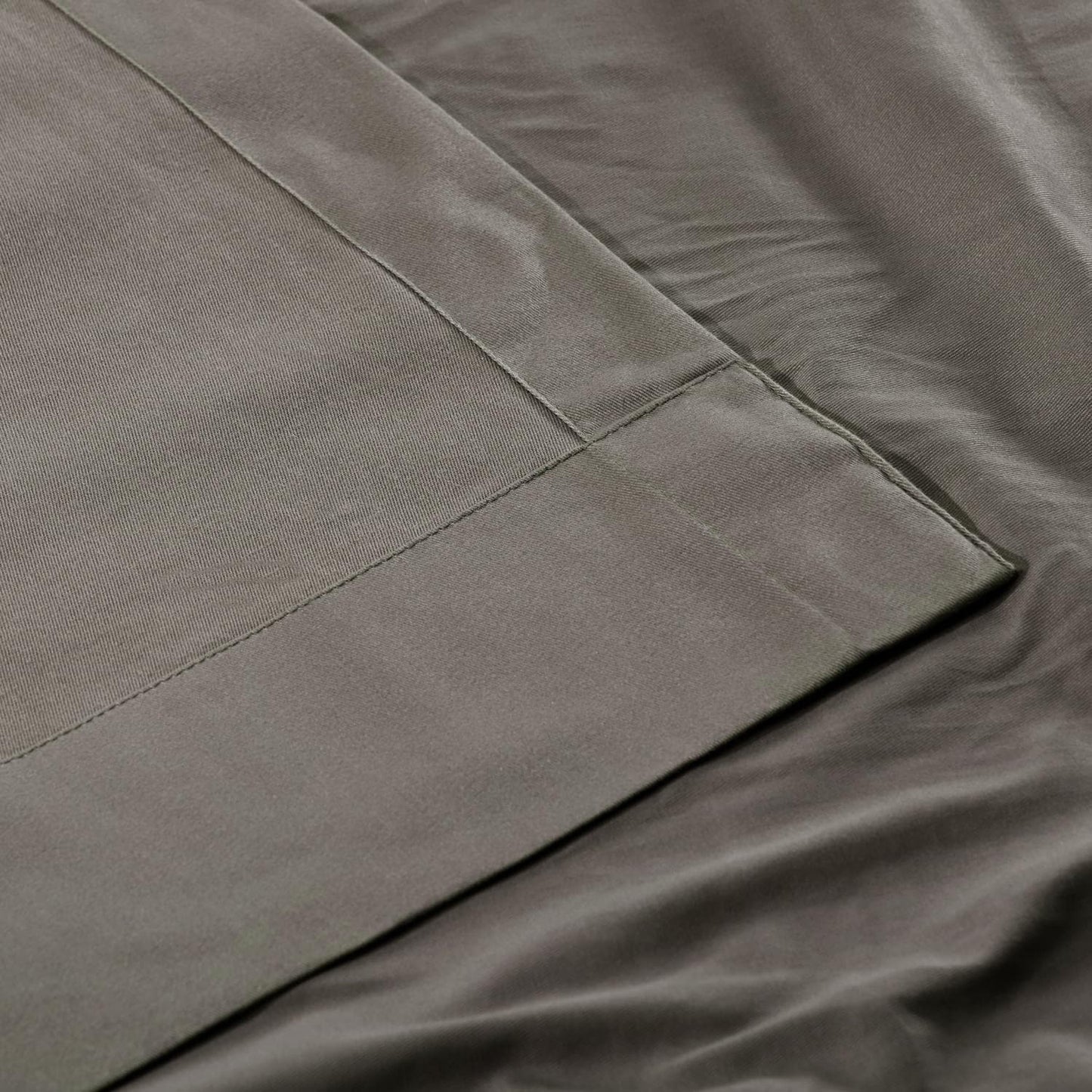 Millstone Grey French Pleat Solid Cotton Curtain