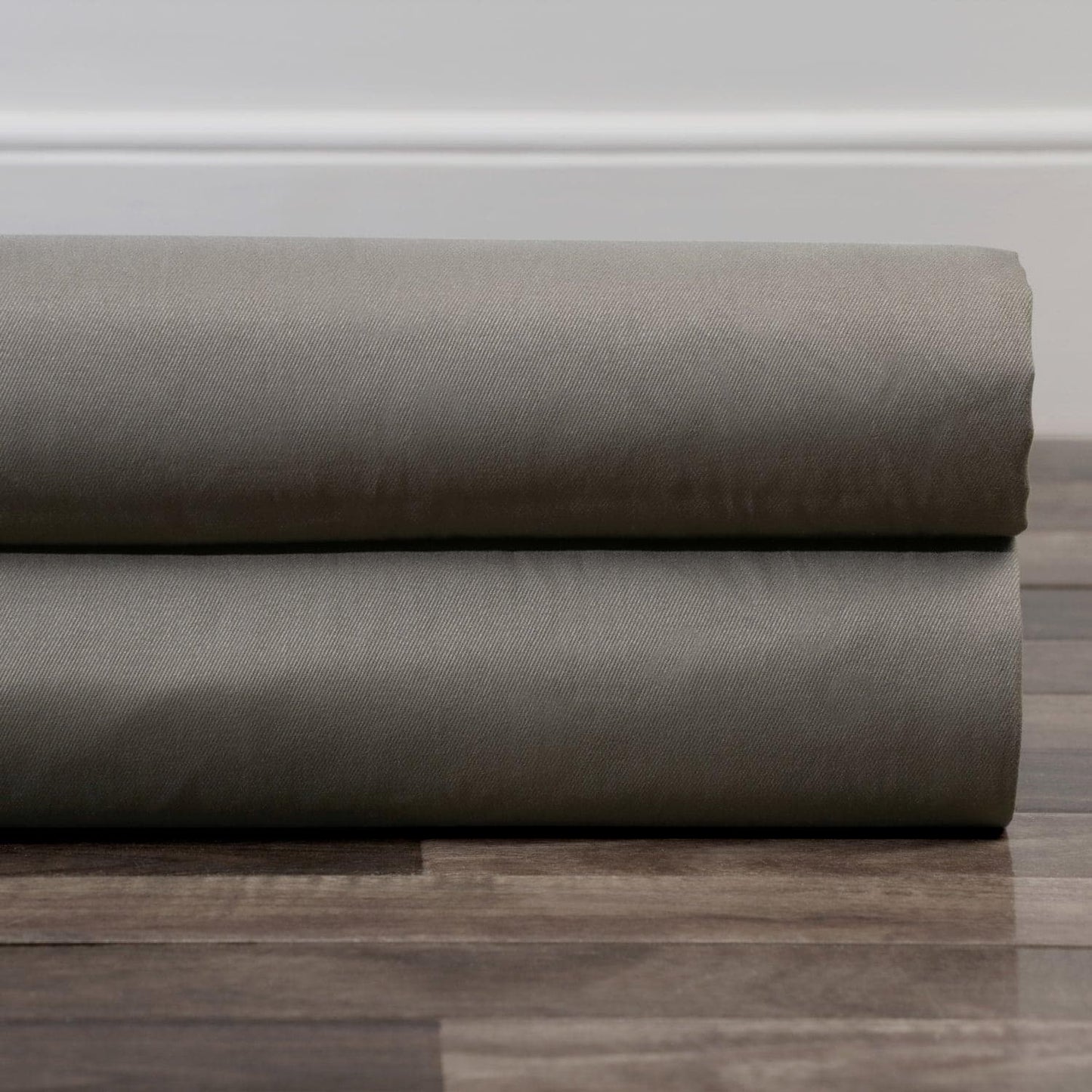 Millstone Grey French Pleat Solid Cotton Curtain