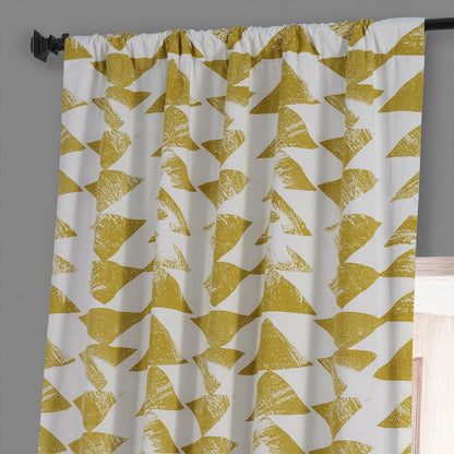 Triad Gold Geometric Printed Cotton Hotel Blackout Curtain