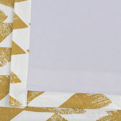 Triad Gold Geometric Grommet Printed Cotton Room Darkening Curtain