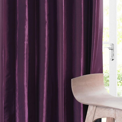 Royal Port Solid Faux Silk Taffeta Room Darkening Curtain