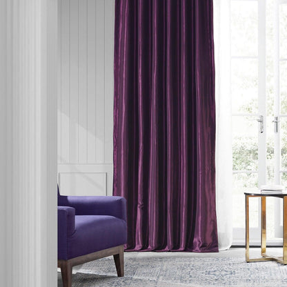 Royal Port Solid Faux Silk Taffeta Room Darkening Curtain