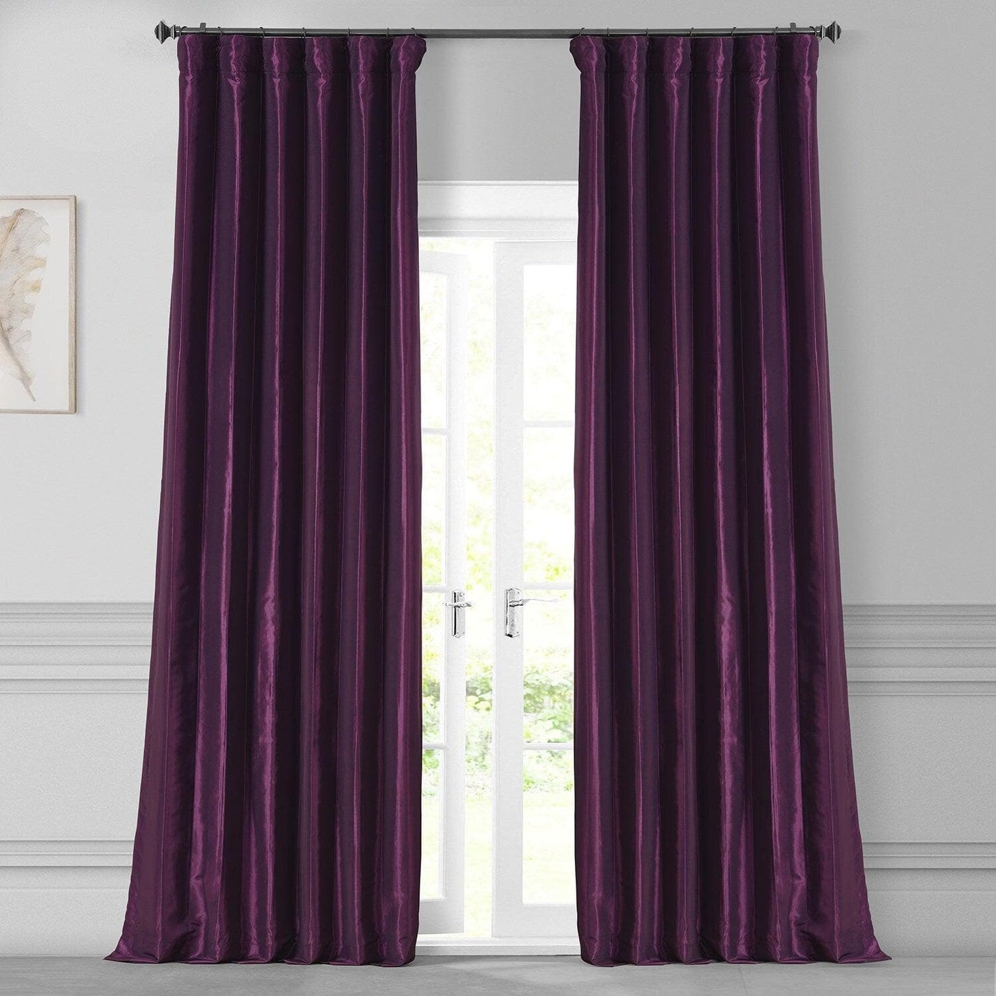 Royal Port Solid Faux Silk Taffeta Room Darkening Curtain
