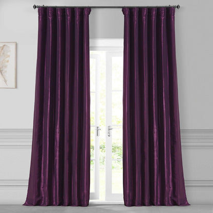 Royal Port Solid Faux Silk Taffeta Room Darkening Curtain