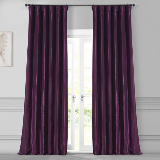 Royal Port Solid Faux Silk Taffeta Room Darkening Curtain