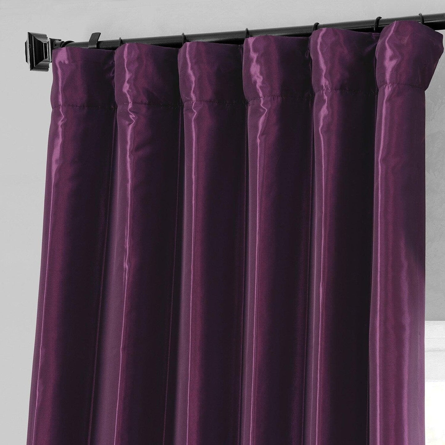 Royal Port Solid Faux Silk Taffeta Room Darkening Curtain