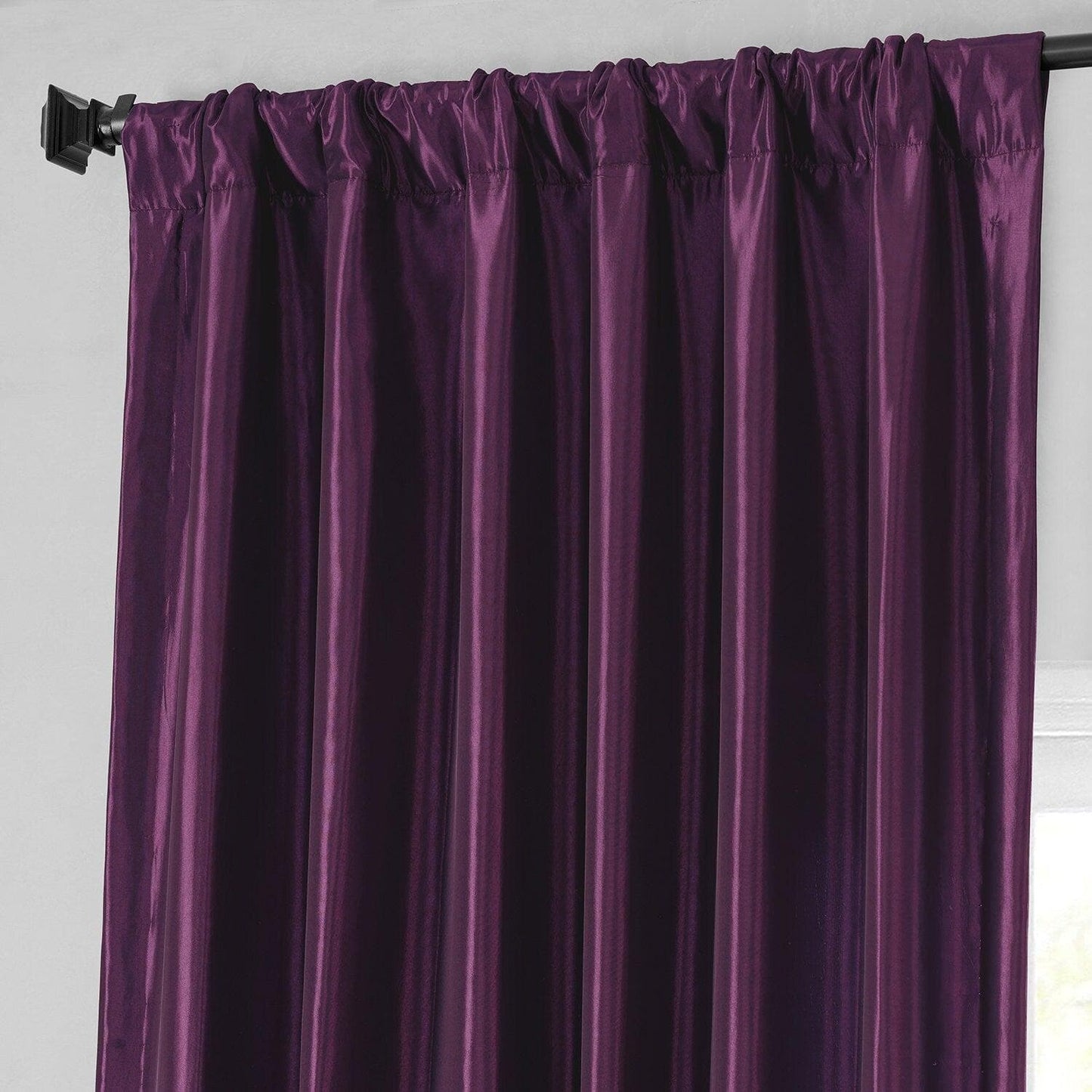 Royal Port Solid Faux Silk Taffeta Room Darkening Curtain