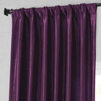 Royal Port Solid Faux Silk Taffeta Room Darkening Curtain