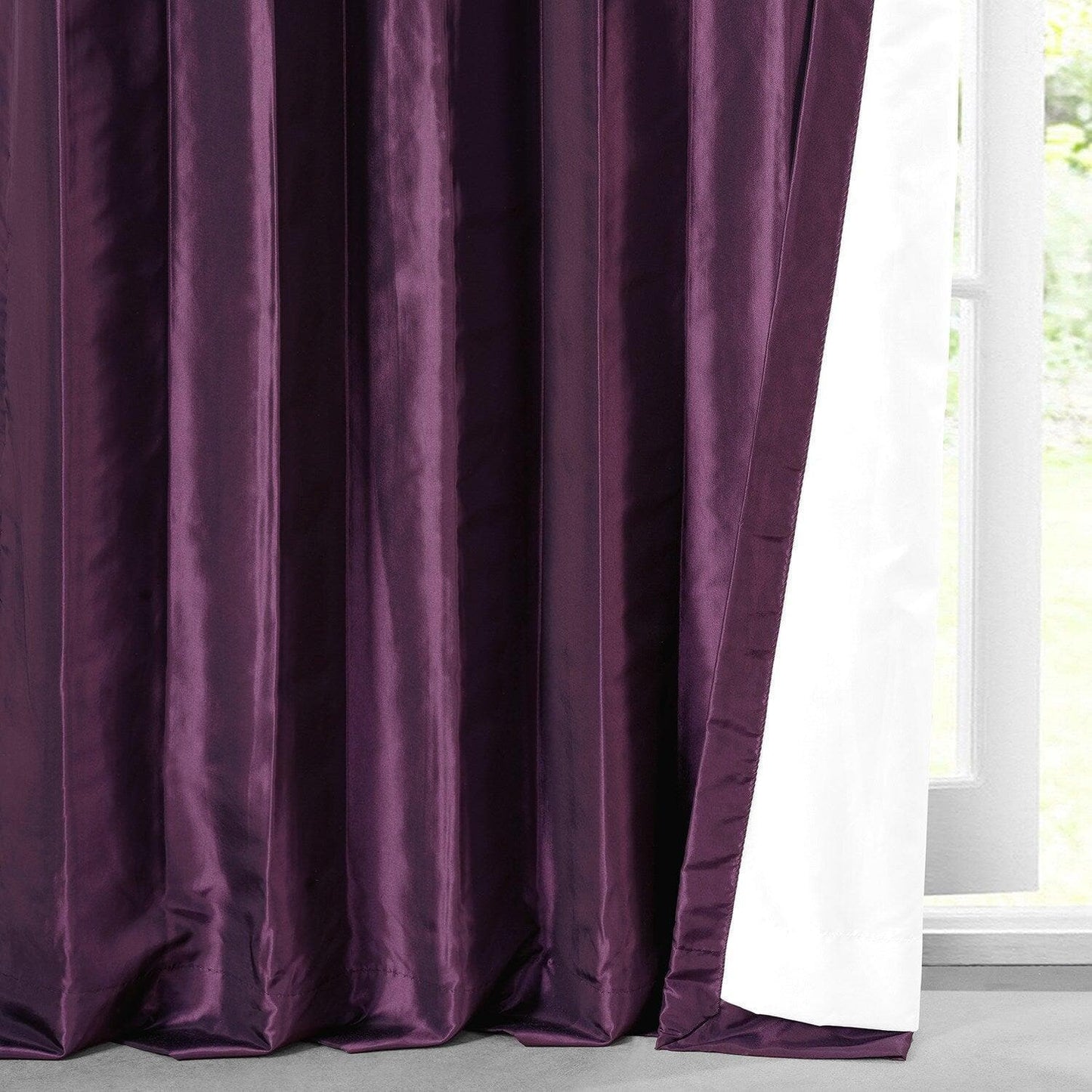 Royal Port Solid Faux Silk Taffeta Room Darkening Curtain