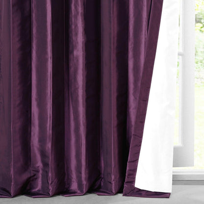 Royal Port Solid Faux Silk Taffeta Room Darkening Curtain