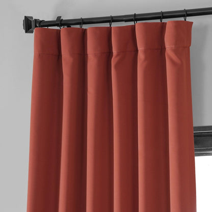 Sunset Orange Performance Woven Hotel Blackout Curtain Pair (2 Panels)
